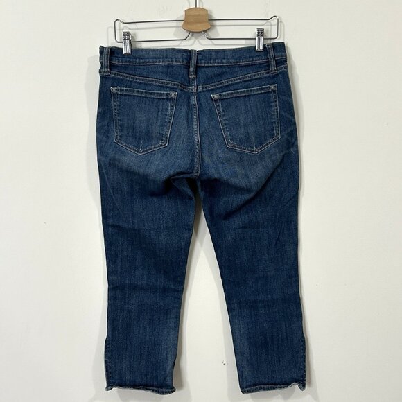 OLD NAVY The Flirt Capri Jeans Sz 8 Medium Wash Blue Denim Zipper Cuff Stretch - Picture 2 of 14
